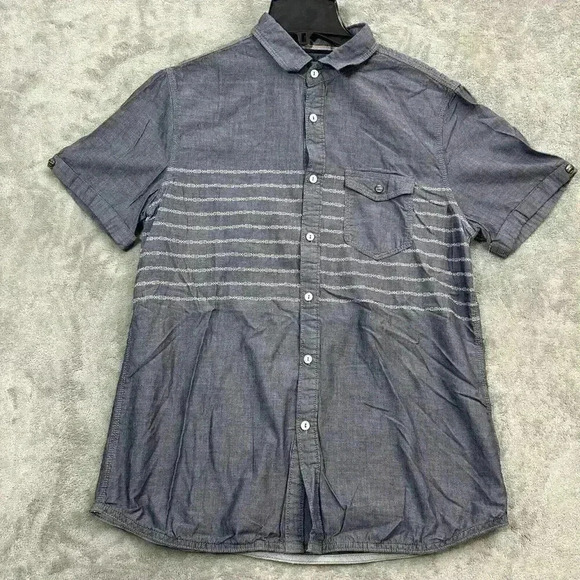Jeremiah Clothing Shirt Mens Size Medium Blue Button Up Workwear Cotton Pocket - Picture 1 of 9